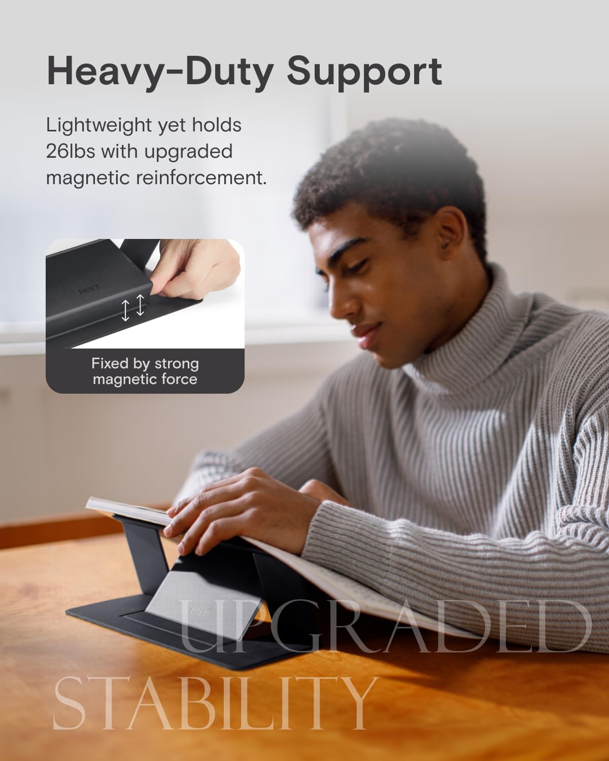 MOFT Invisible Laptop Stand for Desk, Stick-Free Tablet and Computer Stand with Dual-Angle, Foldable&Portable Laptop Riser Holder, Fits 7-11" Tablets&11-14" Laptops, Misty Cove