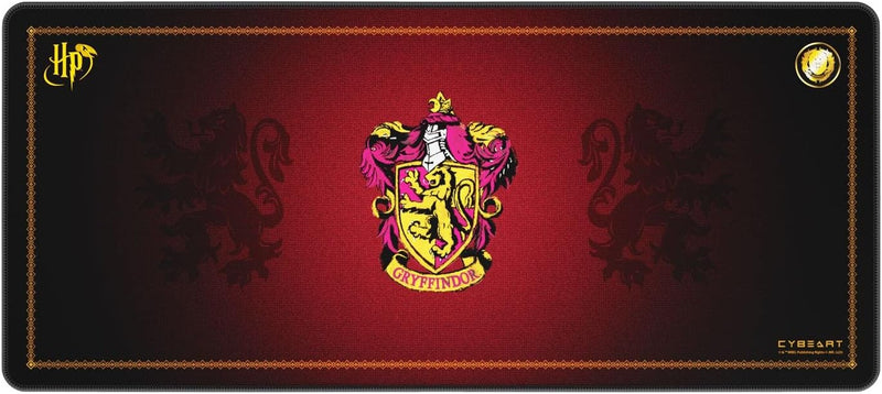 Cybeart | Gryffindor Classic Gaming Desk Mat (XXL - 900x400x4mm) | Waterproof, Never Slip Base, Stitched Edges, Esports Grade