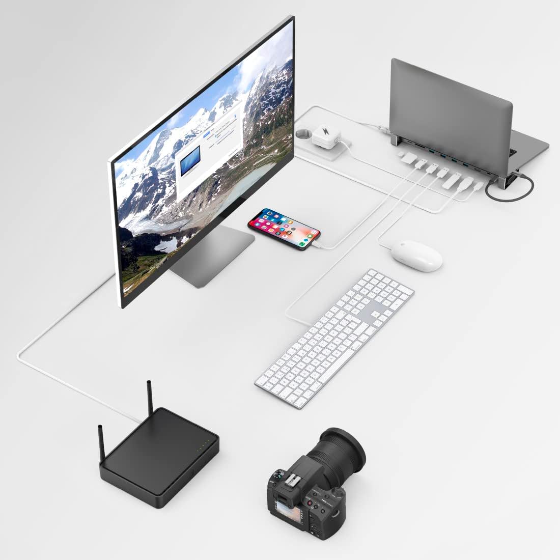 Hama Connect2Office Basic USB-C 9‑Port Docking Station – HDMI 4K, Gigabit LAN, USB‑C PD 100 W, 4× USB‑A, SD/microSD, Removable Feet