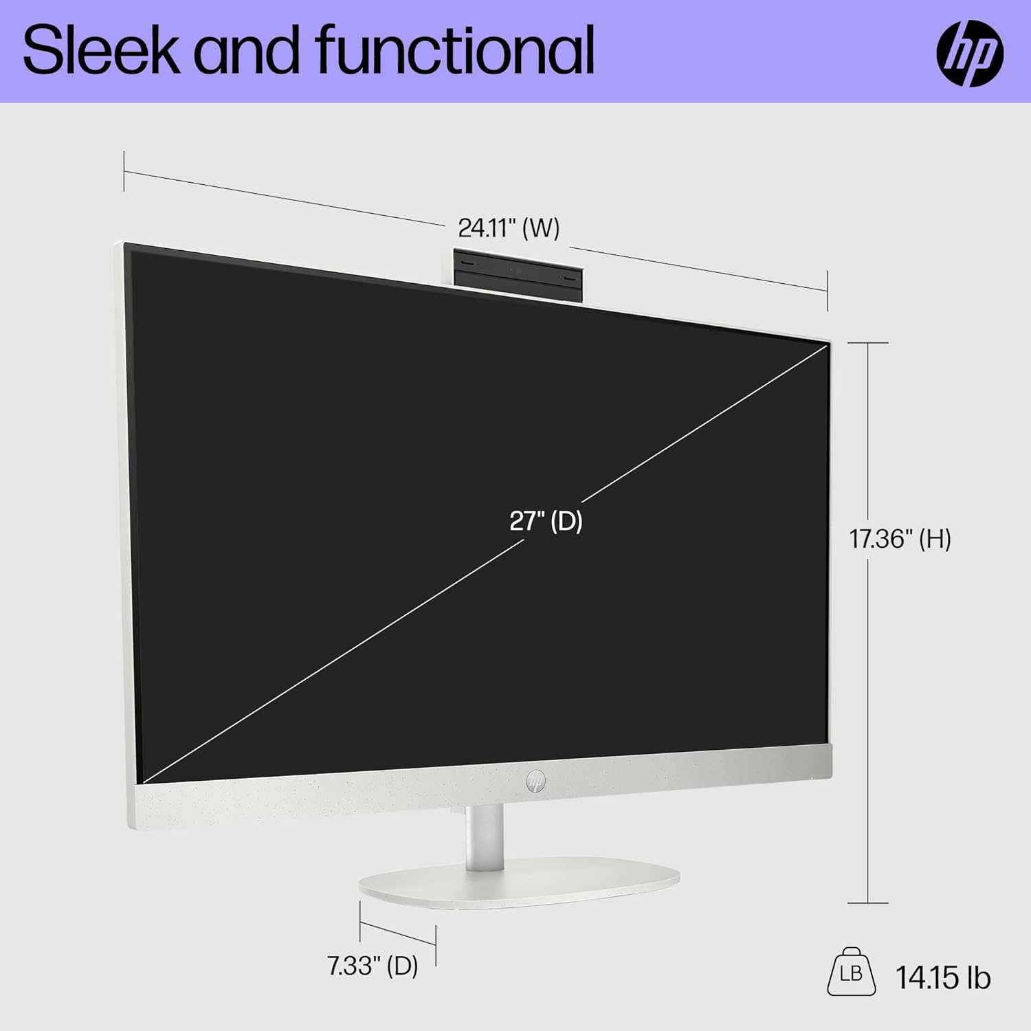 كمبيوتر HP الكل في واحد 27-cr1004ne - شاشة لمس 27 بوصة FHD 60 هرتز - معالج Intel Core Ultra 7 155U - ذاكرة عشوائية 16 جيجابايت - قرص صلب SSD بسعة 512 جيجابايت - بطاقة رسومات مشتركة - نظام تشغيل ويندوز 11 برو K