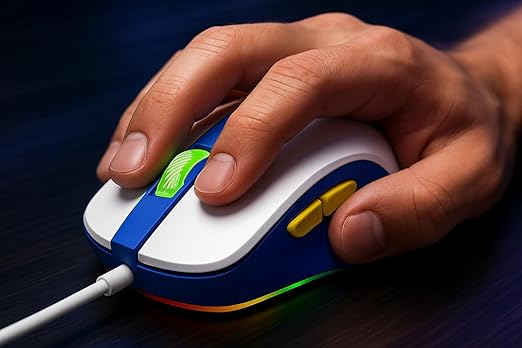 XtrickMe GM-227 Wired Gaming Mouse with 7 Color Backlit, Ergonomic Design, 6 Buttons, 4 Adjustable DPI Levels