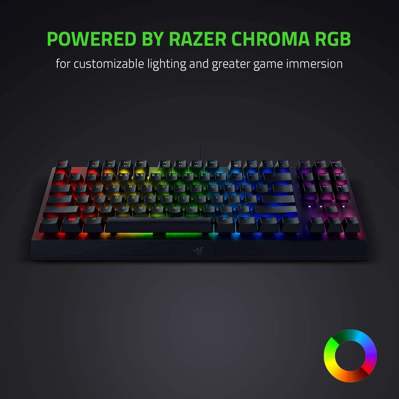 Razer BlackWidow V3 Tenkeyless - لوحة مفاتيح سلكية ميكانيكية للألعاب باللون الأسود - تصميم أمريكي