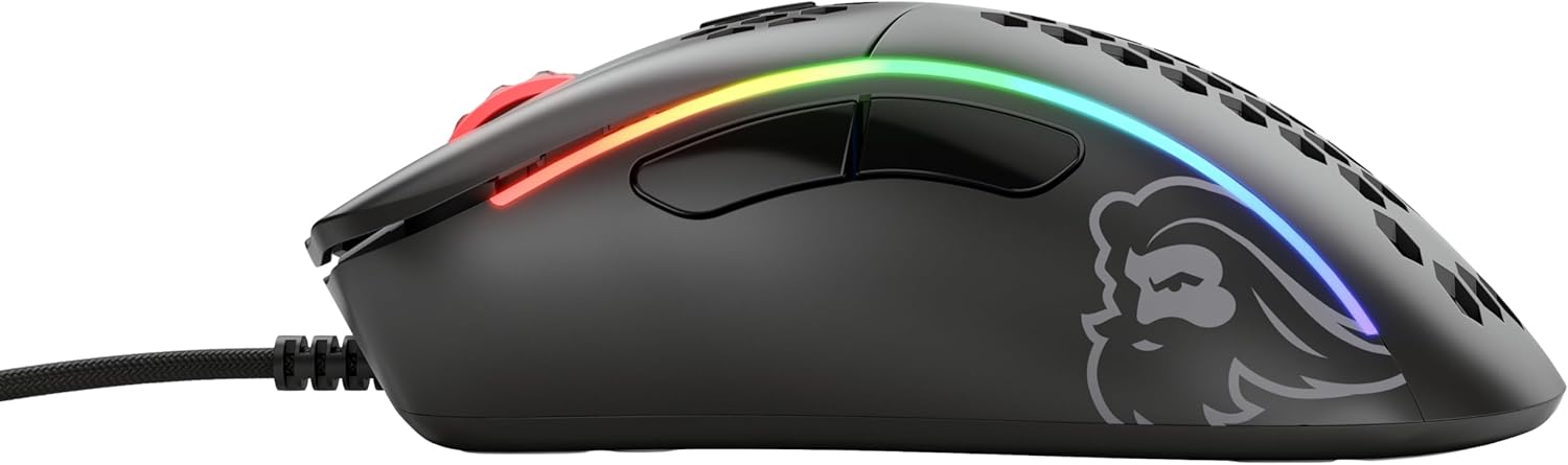 Glorious Model D- (Minus) Wired Gaming Mouse - 61g Superlight Honeycomb Design, RGB, Ergonomic, Pixart 3360 Sensor, Omron Switches, PTFE Feet, 6 Buttons