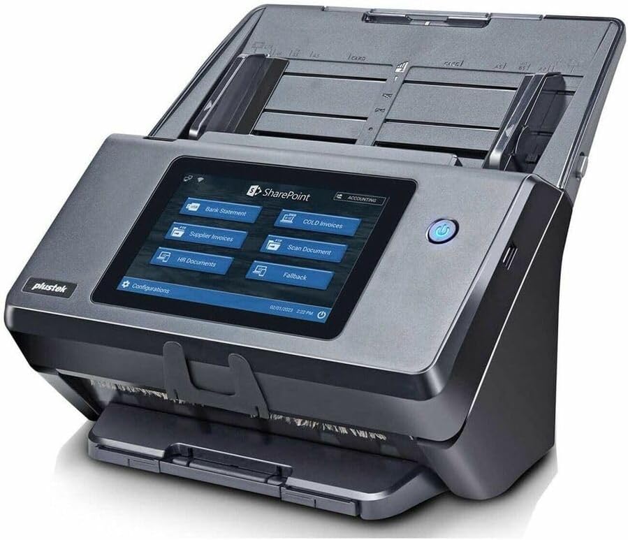 Plustek eScan A450 Pro Standalone Network Document Scanner , 60 ppm / 120 ipm , 7" Touchscreen , 100-Sheet ADF , Built-in OCR , Wi-Fi & Ethernet
