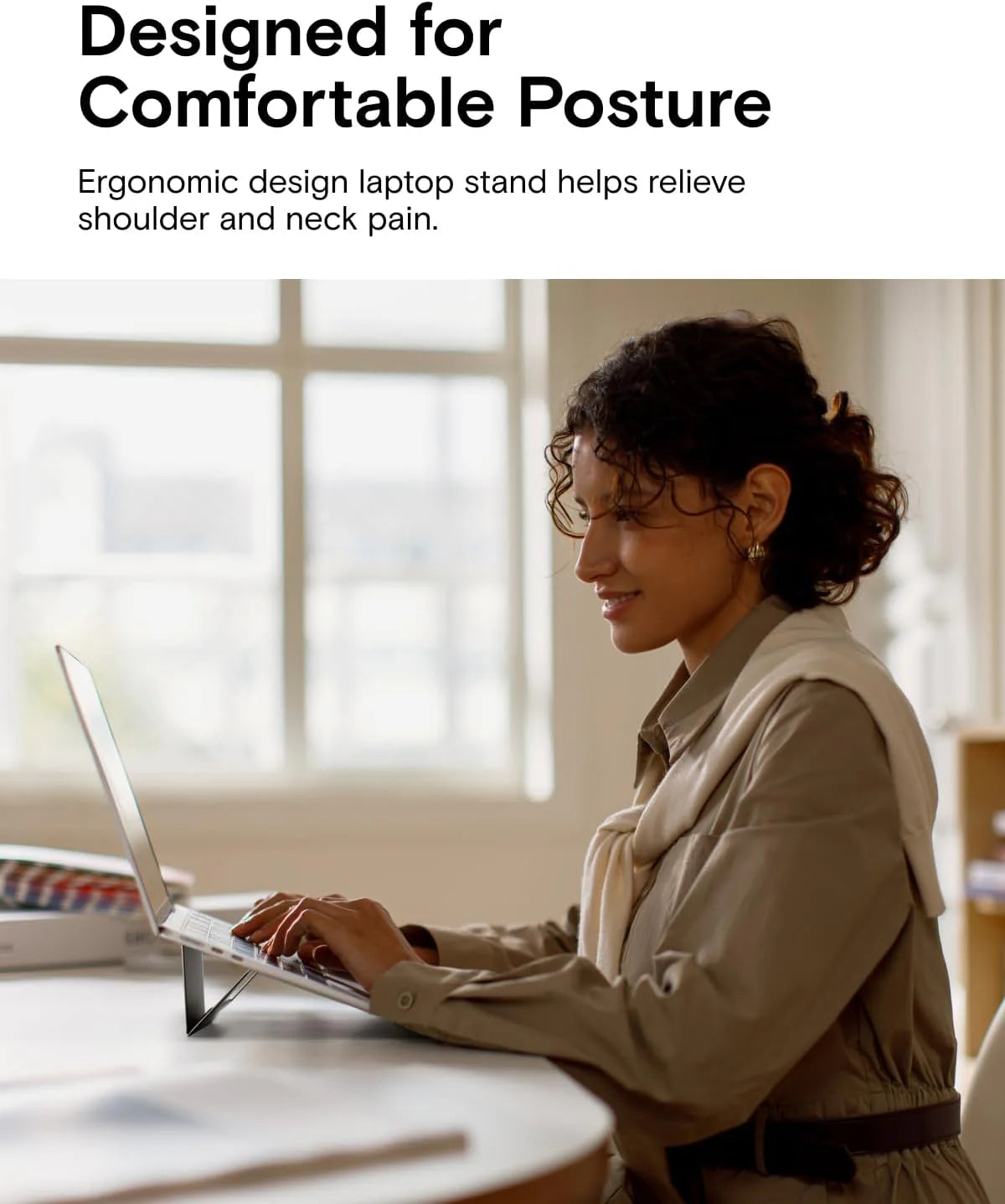 MOFT Laptop Stand for Desk, Adhesive Airflow Laptop Cooling Riser for Heat Dissipation with 2 Adjustable Viewing Angles, Foldable & Portable Computer Stand Compatible with Laptops 11"-16"