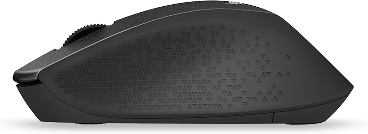 ماوس لوجيتك M330 سايلنت بلس لاسلكي، نقرات هادئة SilentTouch، تصميم مريح لليد اليمنى، تتبع عالي الدقة، نطاق لاسلكي 10 أمتار، مستقبل USB، عمر بطارية 24 شهر، أسود