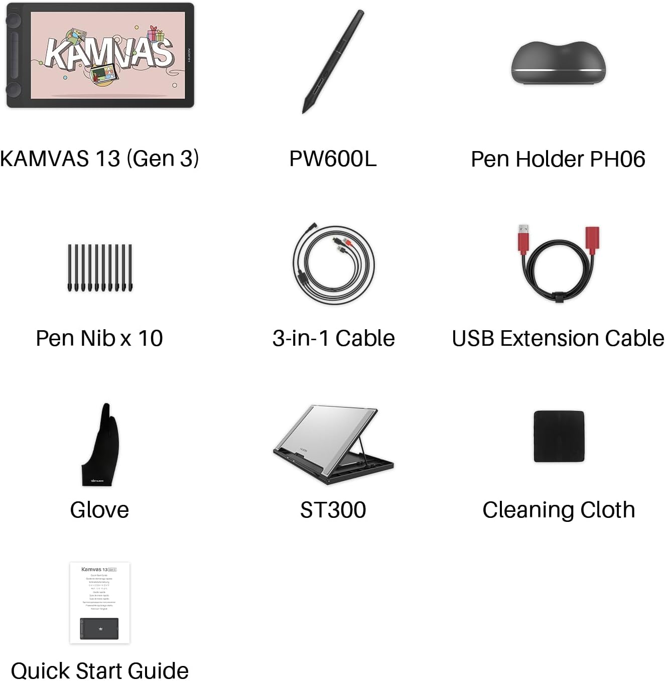 Huion Kamvas 13 (Gen 3) – 13.3″ FHD Pen Display, Anti-Sparkle Laminated Glass, PenTech 4.0 & Dual Dials, 99% sRGB