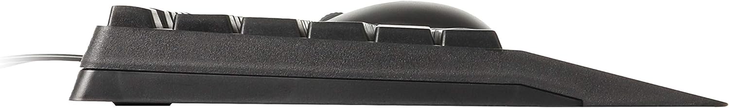 Rapoo NX2000 Wired Keyboard and Mouse Combo – Spill-Resistant Keyboard, 1600 DPI Optical Mouse, USB 3.0, Plug-and-Play, Black