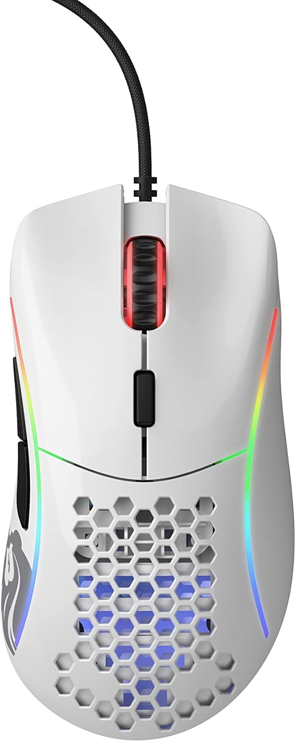 Glorious Model D Gaming Mouse, Ultra-Lightweight 68g Honeycomb RGB Wired Mouse, Ergonomic Right-Hand Design, High Precision Sensor, Ascended Cable, PTFE Feet, Glossy Black