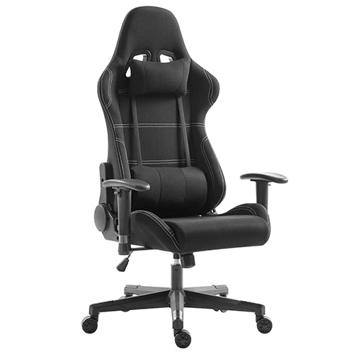 Lumi Upholstered Fabric Gaming Chair with Headrest and Lumbar Support