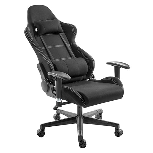 Lumi Upholstered Fabric Gaming Chair with Headrest and Lumbar Support