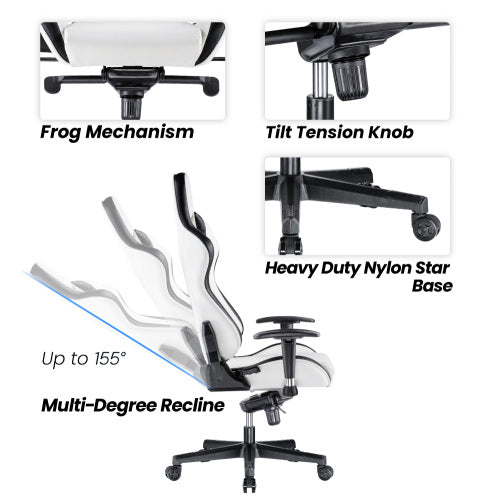 Avetron Premium PVC Gaming Chair with Headrest and Lumbar Support