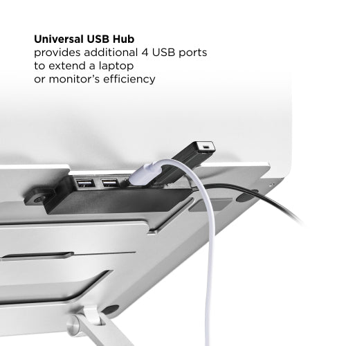 حامل كمبيوتر محمول قابل للطي من افيترون مع 4 منافذ USB