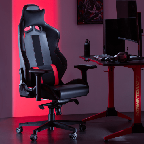 Avetron Premium PVC Gaming Chair with Headrest and Lumbar Support