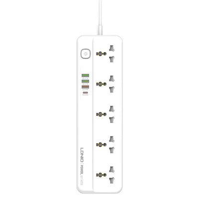 LDNIO SC5415 Power Strip With USB Port and Switch Button Extension Power Socket 2500 W 5 OUTLETS 4 USB PD/QC 3.0 Total 20 W