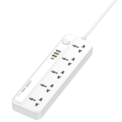 LDNIO SC5415 مشترك كهرباء مع منفذ USB وزر تبديل ومقبس طاقة 2500 وات، 5 منافذ، 4 USB PD/QC 3.0، إجمالي 20 وات