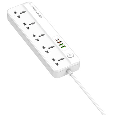 LDNIO SC5415 Power Strip With USB Port and Switch Button Extension Power Socket 2500 W 5 OUTLETS 4 USB PD/QC 3.0 Total 20 W