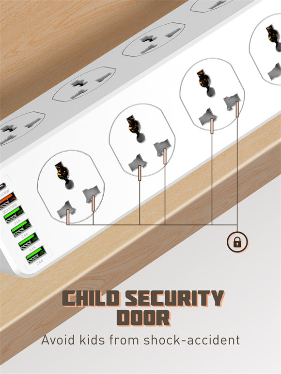 LDNIO SC10610 Power Socket PD 20W Fast Charging Smart Power Strips 10 Universal Standard Charging Power Extension