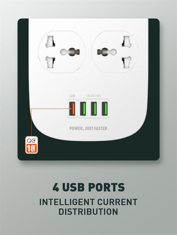 LDNIO SC4407 Universal Outlet Fast Charging Power Strip QC3.0 Usb Power Strip UK Plug Surge Protector Power Strip