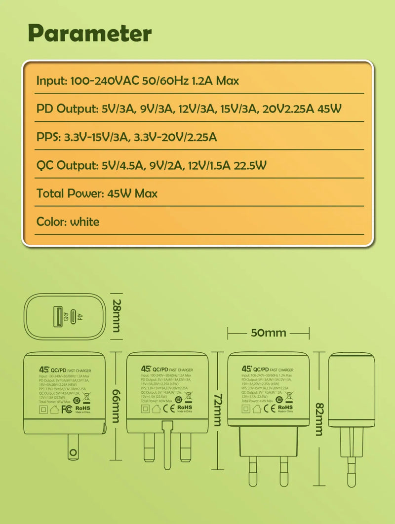 LDNIO 45W Dual USB QC4.0 Super Fast Charger A2526C