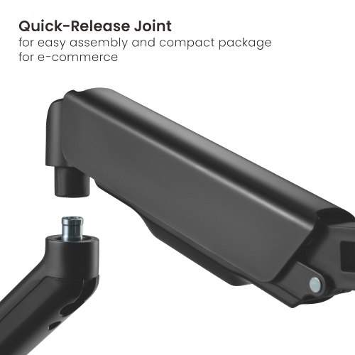 Lumi Cost-Effective Spring-Assisted Monitor Arm with USB-A & Multimedia Ports