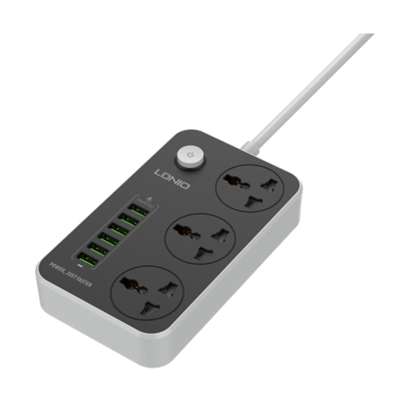 LDNIO SC3604 Power Socket with 3 Outlets Power Strip Strip with 6 USB Ports 17W for Phone to Charge