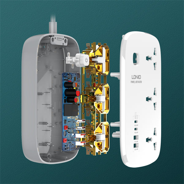 LDNIO SC3416 مخصص بالجملة شريط سلك كهربائي عالمي 3 منافذ 4 منفذ USB GaN متعدد قطاع الطاقة التوصيل مقبس تمديد الخنزير