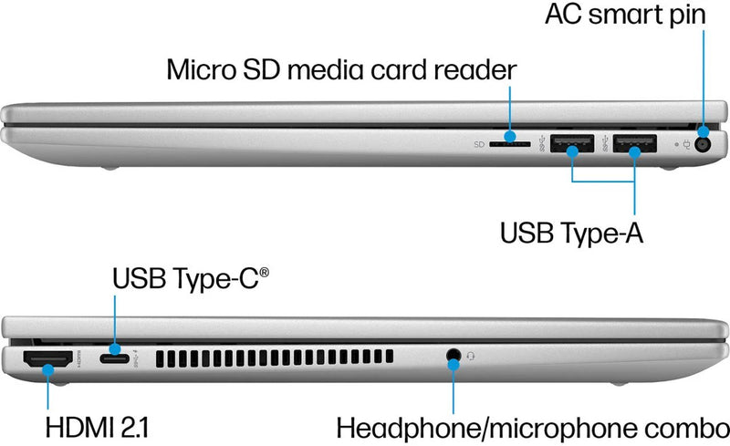 HP Envy x360 14-es1023dx  2-in-1 Laptop, 14" FHD Touchscreen - Intel Core 7 150U - 16GB RAM - 512GB SDD - Shared - Win 11 (Natural silver)