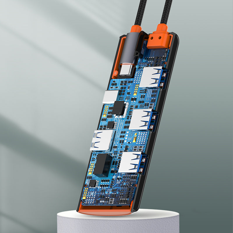 محول محور LDNIO DS-25U متعدد الوظائف 5 في 1 بمنفذ USB-C مع 3 منافذ USB 3.0، شحن سريع USB-C PD بقوة 100 واط، محطة إرساء نوع-C لنقل البيانات عالية السرعة لأجهزة اللابتوب، ماك بوك، التابلت وأجهزة USB-C