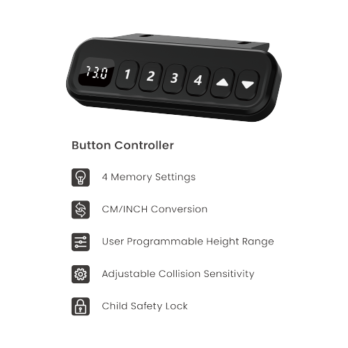 Avetron Electric Sit-Stand Desk Frame – 710-1190 mm Height, 84-130 cm Width Adjustable, 80 kg Load, Single Motor