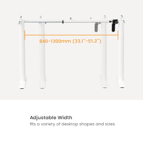 Avetron Electric Sit-Stand Desk Frame – 710-1190 mm Height, 84-130 cm Width Adjustable, 80 kg Load, Single Motor