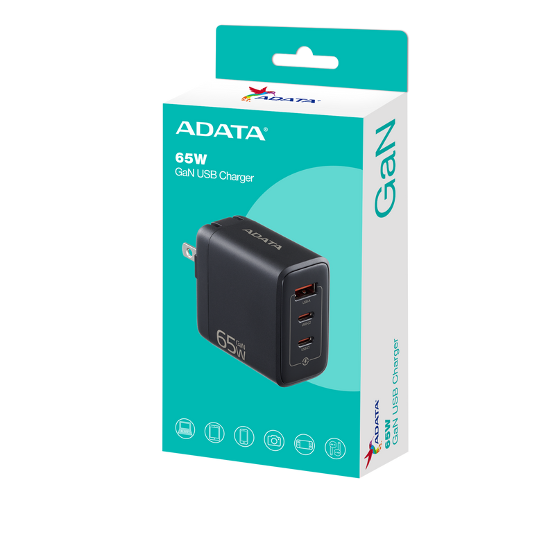 شاحن USB GaN بقوة 65 واط من ADATA