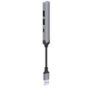 LDNIO DS‑44C 4‑in‑1 USB Hub Adapter with 1×USB 3.0 & 3×USB 2.0 Ports, 5 Gbps High‑Speed Data Transfer, Compact Multi‑Port USB Docking Station for Laptop, PC & USB Devices