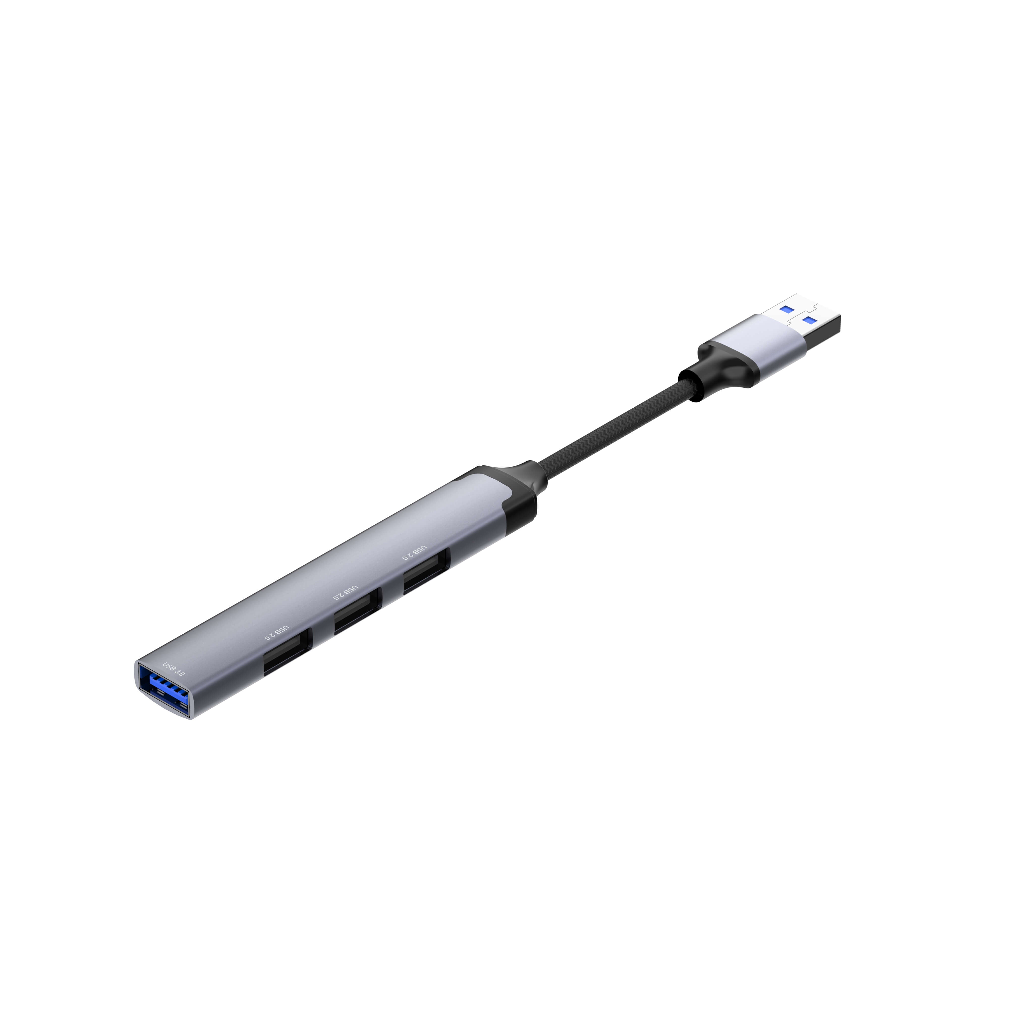 محول محور USB متعدد المنافذ LDNIO DS‑44U 4 في 1 مع منفذ USB 3.0 واحد و3 منافذ USB 2.0، نقل بيانات عالي السرعة بسرعة 5 جيجابت في الثانية، محطة إرساء متعددة المنافذ قابلة للتوصيل والتشغيل لأجهزة اللابتوب، الكمبيوتر الشخصي، ماك بوك وأجهزة USB