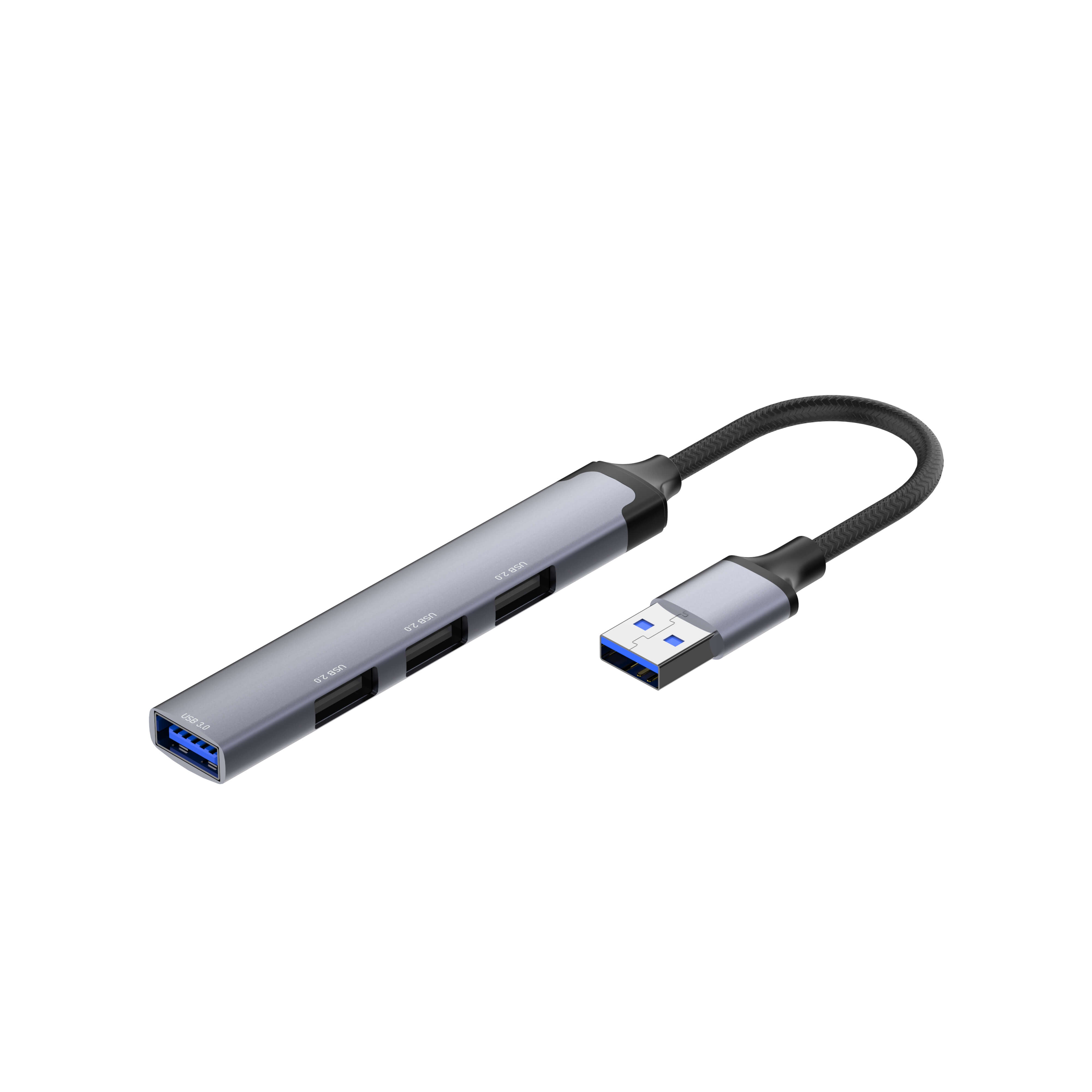 محول محور USB متعدد المنافذ LDNIO DS‑44U 4 في 1 مع منفذ USB 3.0 واحد و3 منافذ USB 2.0، نقل بيانات عالي السرعة بسرعة 5 جيجابت في الثانية، محطة إرساء متعددة المنافذ قابلة للتوصيل والتشغيل لأجهزة اللابتوب، الكمبيوتر الشخصي، ماك بوك وأجهزة USB