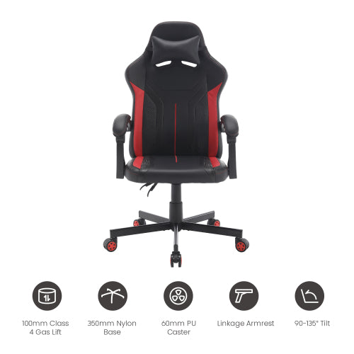 Avetron Comfy PU Leather Heavy-Duty Gaming Chair, Ergonomic Design, Adjustable Height & Recline, Lumbar Support
