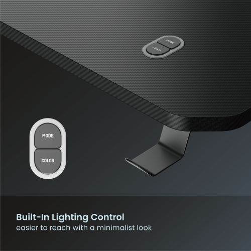 Avetron GT200 -4 RGB Gaming Desk – 1200×600 mm, 75 kg Load, 18 RGB Effects, Curved Rear Edge, Cup & Headphone Holders