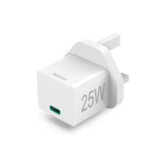 شاحن هاما السريع من المملكة المتحدة، USB-C، PD / Qualcomm، شاحن صغير، 25 وات، أبيض