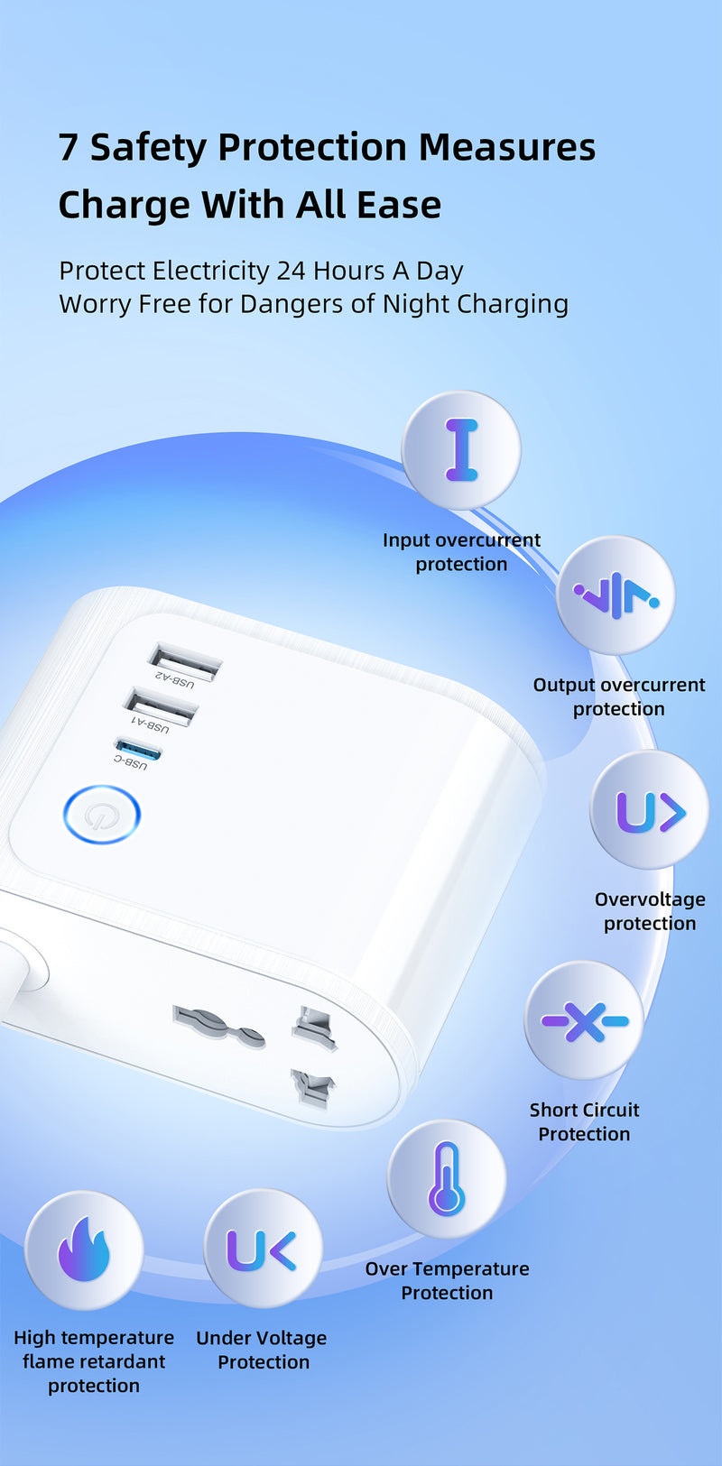 Huntkey 35W (AC 2500W )Universal Charge Pub A35 Made For Desktop 1 Socket Extension Boards  (White, 1.8 m, With USB Port)