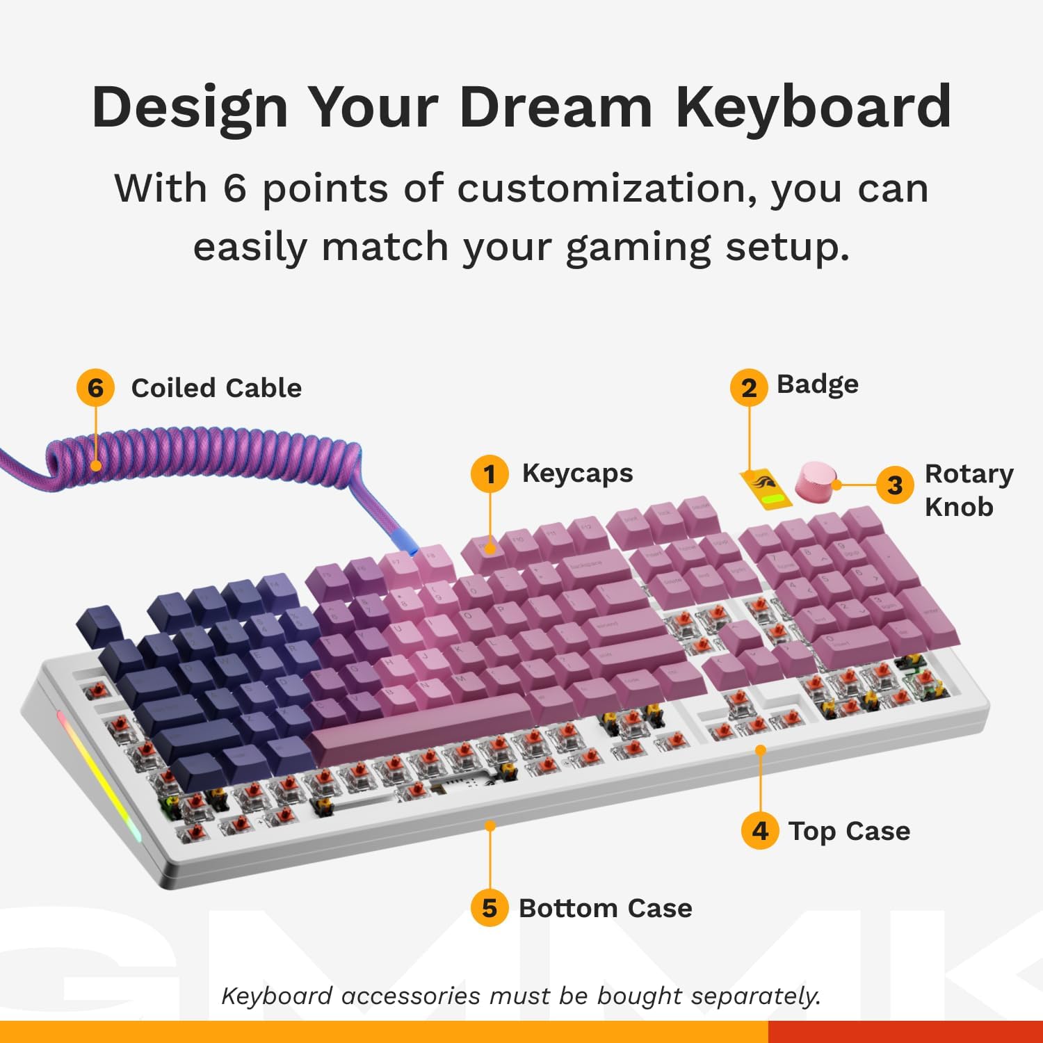 Glorious GMMK 3 HE 100% Prebuilt Mechanical Gaming Keyboard White – Hall Effect Magnetic Switches, Rapid Trigger, 8K Polling Rate, Hot-Swappable, RGB Lighting, Full-Size Keyboard with USB-C