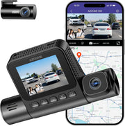 AZDOME S58 3 Channel 4K Dash Cam with 4G LTE, Front Rear & Inside Car Camera, 2K+1K+1K Recording, Built-in GPS & WiFi 6, Parking Mode, G-Sensor, WDR, Includes Hardwire Kit & OBD