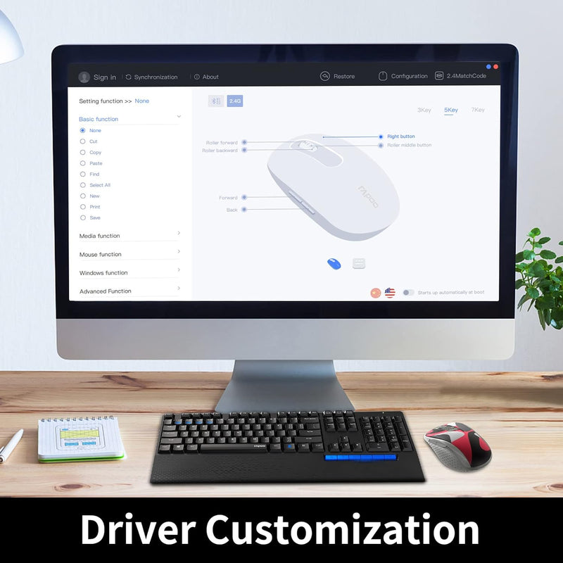 Rapoo M500 Silent Multi-mode Wireless Mouse – Bluetooth 3.0/4.0/5.0 & 2.4GHz, Adjustable 600–1600 DPI, Silent Clicks, 6 Buttons, 12-Month Battery Life
