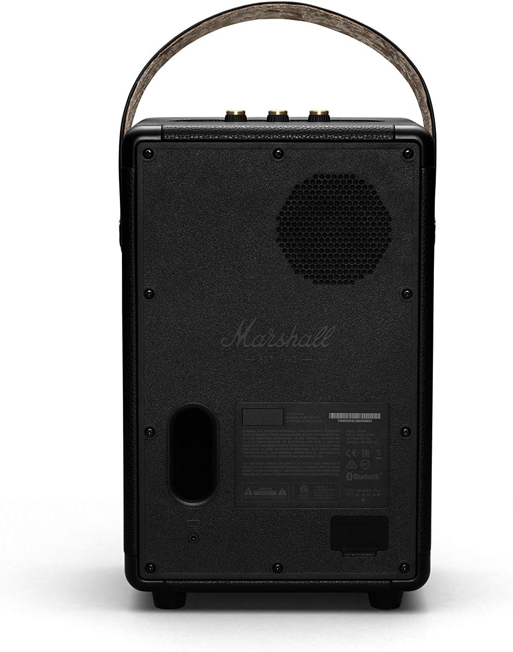 Marshall Tufton Portable Bluetooth 5.0 Speaker, 20+ Hours of Wireless Playtime - Water Resistant Speakers(IPX2), Powerful Audio, Black & Brass