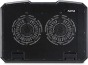 Hama Black Metal Tilt Laptop Cooler for up to 15.6" Laptops , Dual Quiet Cooling Fans , Metal Design , Adjustable Tilt , USB Powered – Black