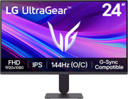 LG UltraGear 24G411A-B 24″ Gaming Monitor – FHD IPS 144Hz (Overclock), 1ms MBR, NVIDIA G-SYNC® Compatible & AMD FreeSync™, HDR10, HDMI & DisplayPort