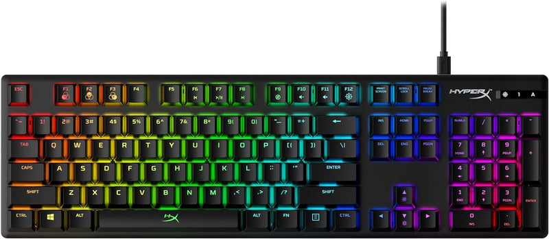 HyperX Alloy Origins - Mechanical Gaming Keyboard, Software-Controlled Light & Macro Customization, Compact Form Factor, RGB LED Backlit - Clicky HyperX Blue Switch