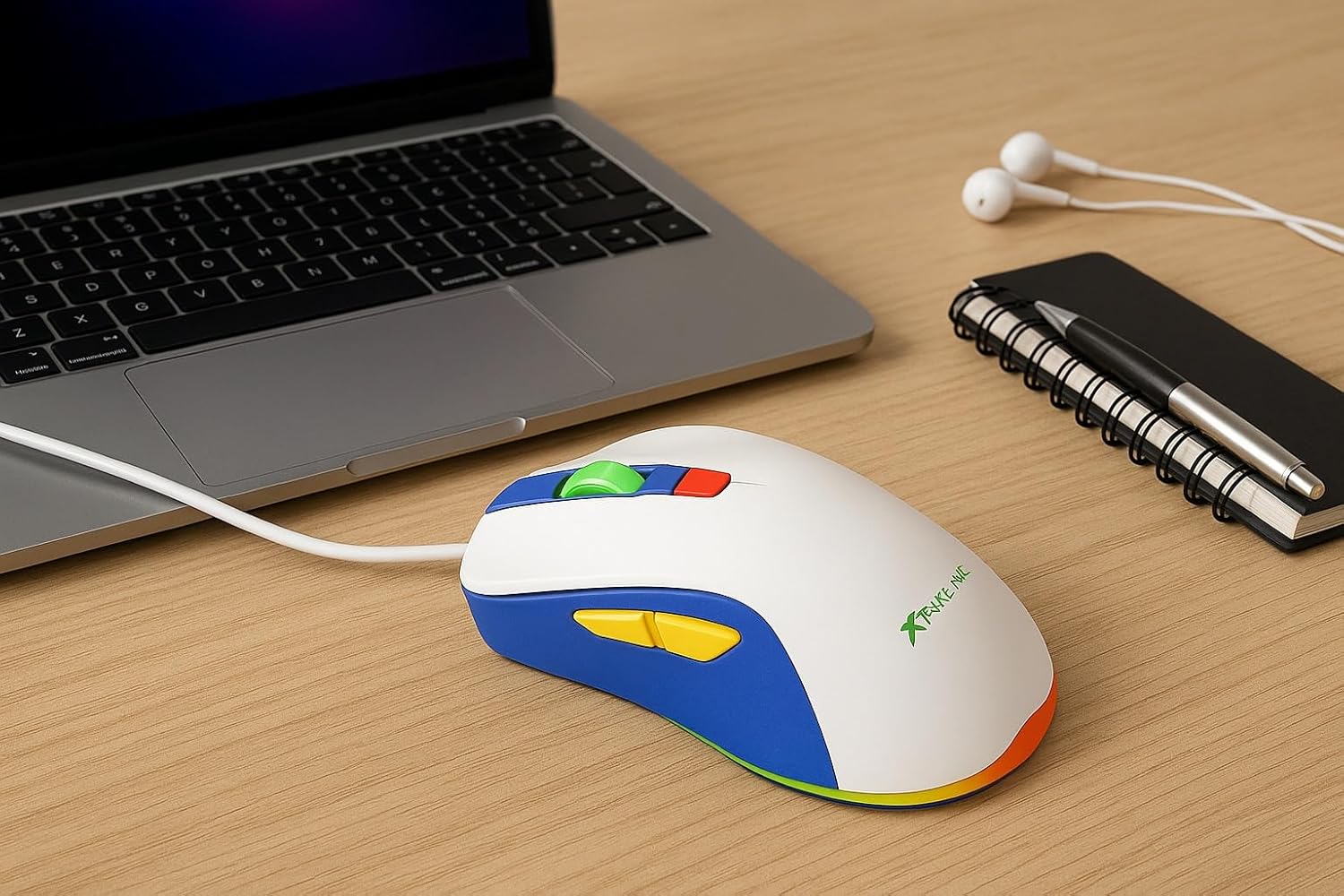 XtrickMe GM-227 Wired Gaming Mouse with 7 Color Backlit, Ergonomic Design, 6 Buttons, 4 Adjustable DPI Levels