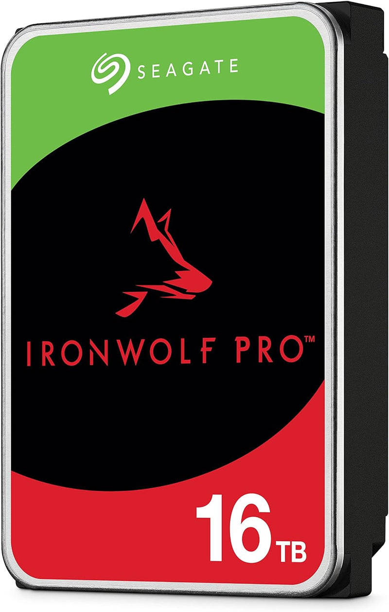 Seagate IronWolf Pro, 16 TB, Enterprise NAS Internal HDD –CMR 3.5 Inch, SATA 6 Gb/s, 7,200 RPM, 256 MB Cache for RAID Network Attached Storage