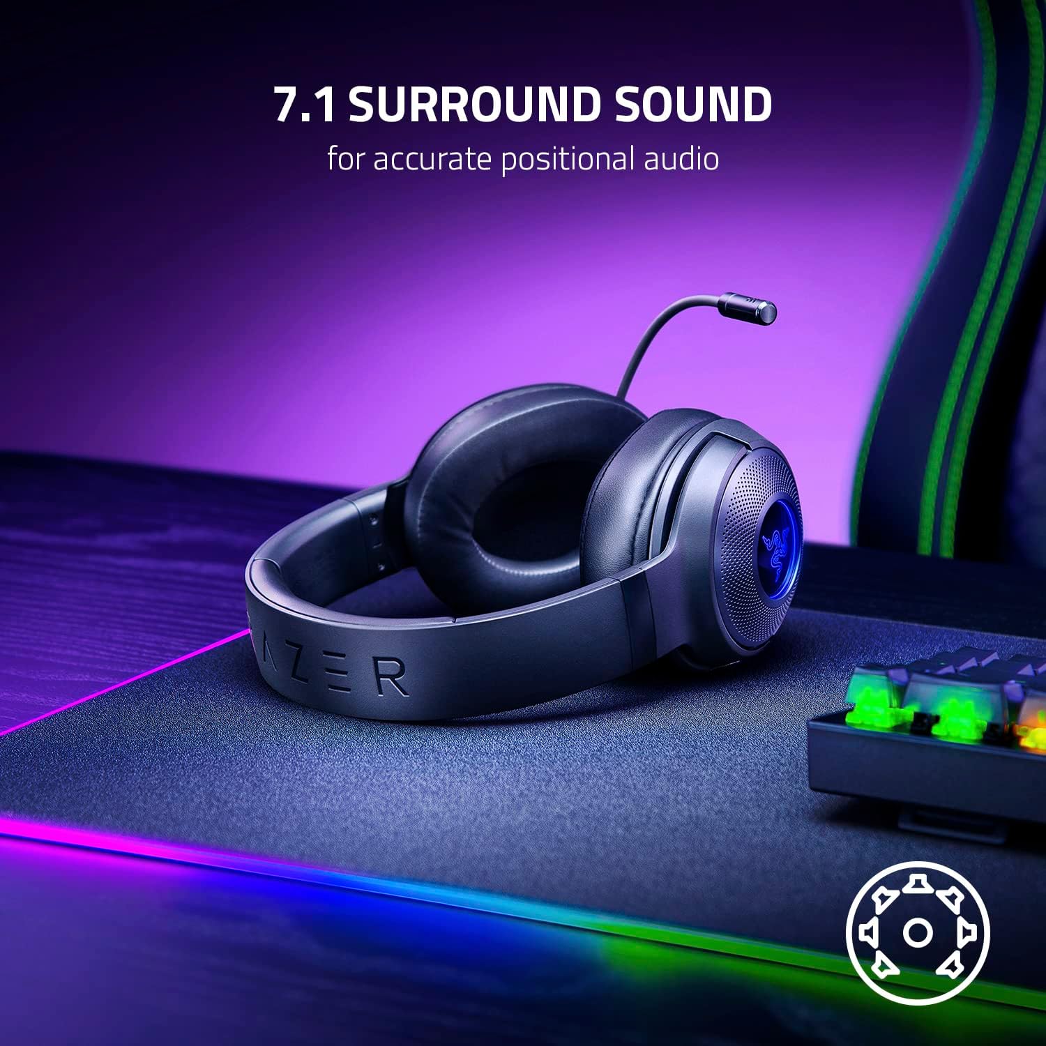 Razer Kraken V3 X Wired USB Gaming Headset: Lightweight Build