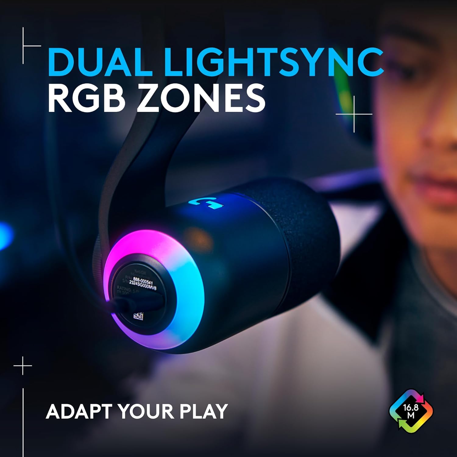 ميكروفون ألعاب ديناميكي Logitech G Yeti GX RGB - USB-C، Supercardioid، 24 بت/96 كيلو هرتز، LIGHTSYNC RGB، Blue VO!CE، عجلة تمرير Gain